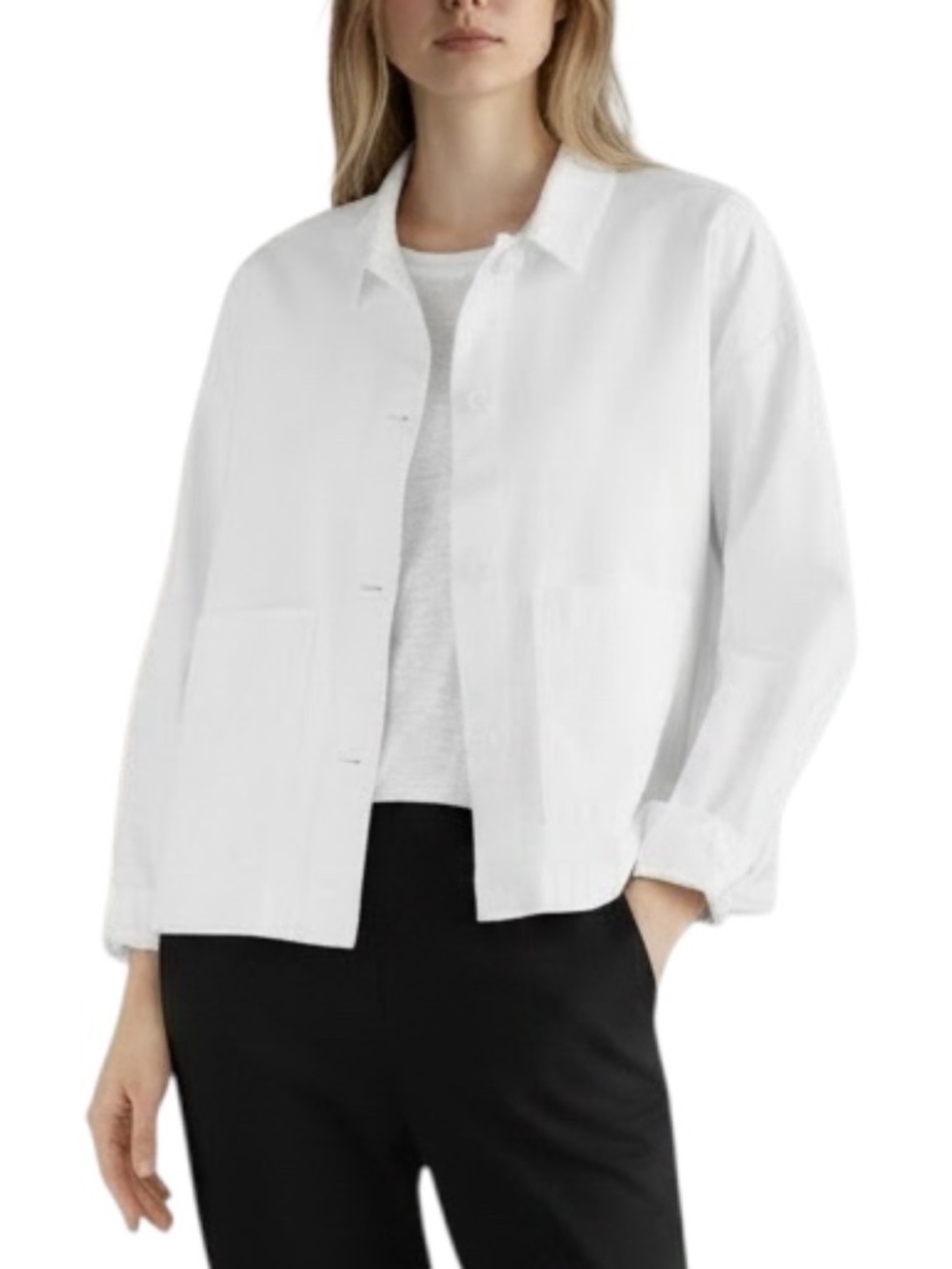 Eileen Fisher Cotton Hemp Jacket Size Medium Style S2SUZ-J5556 Organic Cotton